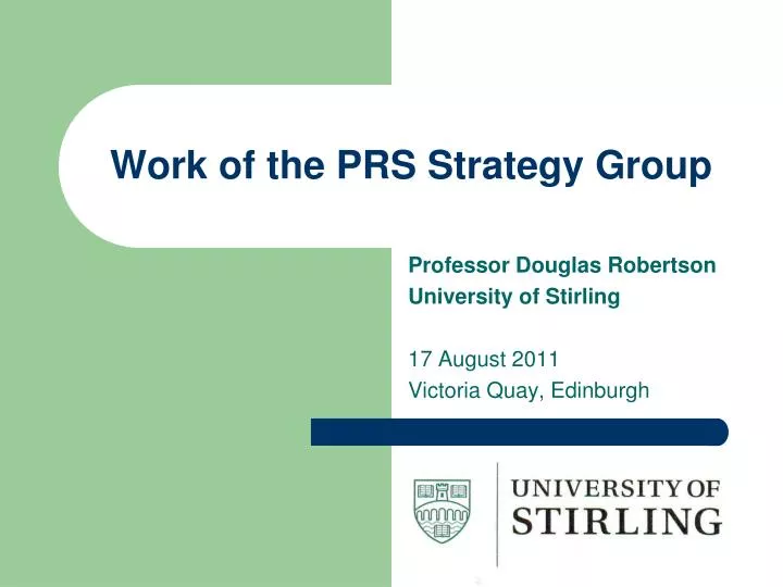 work of the prs strategy group