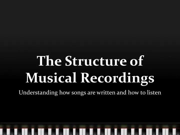 the structure of musical recordings