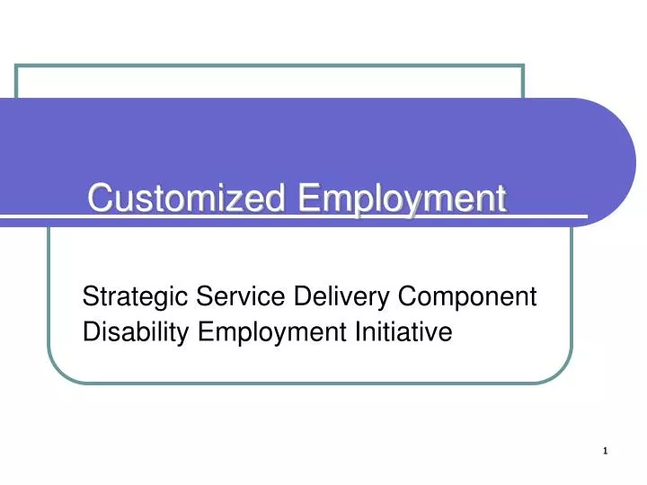 customized employment