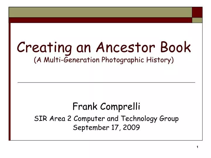 creating an ancestor book a multi generation photographic history
