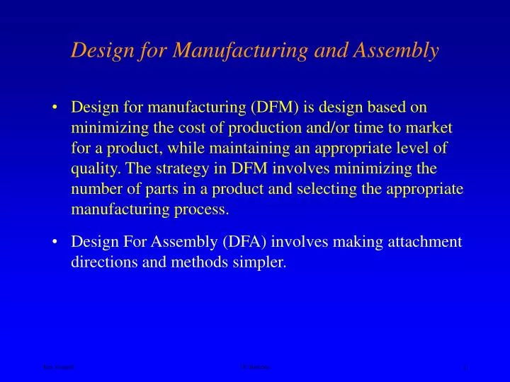 design for manufacturing and assembly