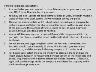 Portfolio Template Instructions: