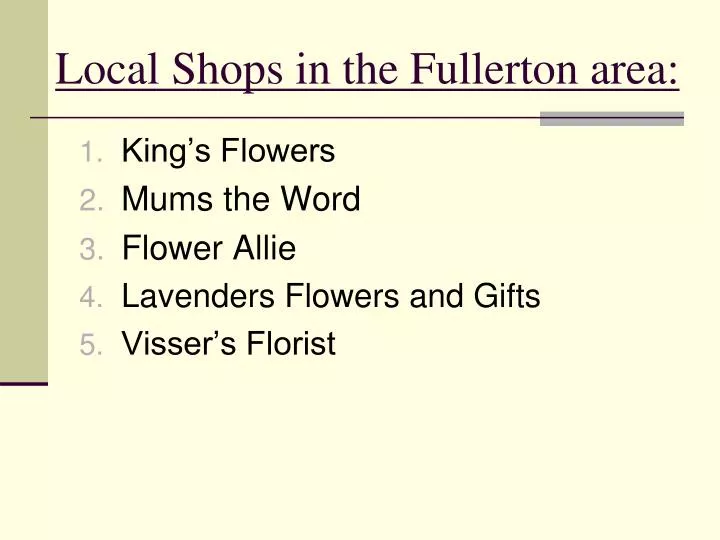 local shops in the fullerton area