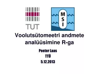 vooluts tomeetri andmete anal simine r ga