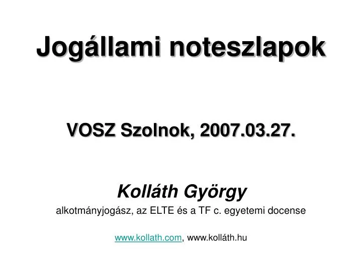 jog llami noteszlapok vosz szolnok 2007 03 27
