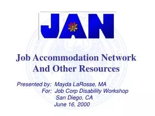 Job Accommodation Network And Other Resources