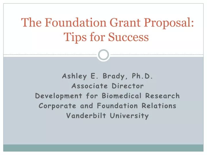 the foundation grant proposal tips for success