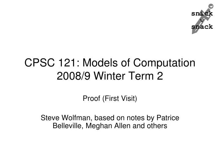 cpsc 121 models of computation 2008 9 winter term 2