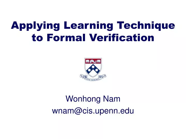 applying learning technique to formal verification