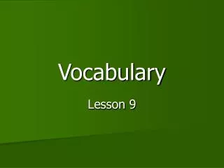 Vocabulary