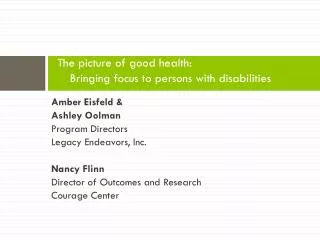 The picture of good health: Bringing focus to persons with disabilities