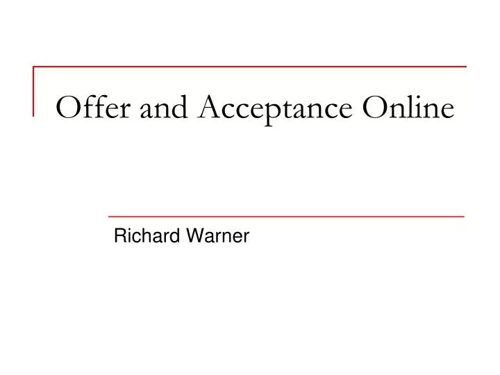 offer and acceptance online