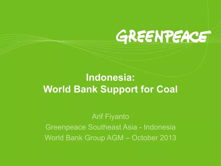 indonesia world bank support for coal