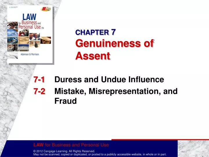chapter 7 genuineness of assent