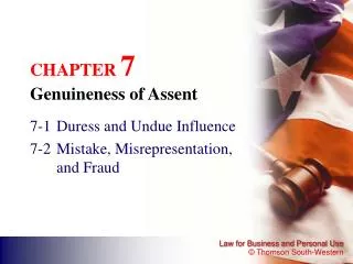 CHAPTER 7 Genuineness of Assent