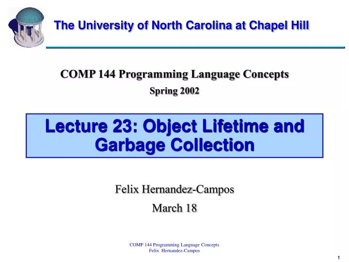 lecture 23 object lifetime and garbage collection