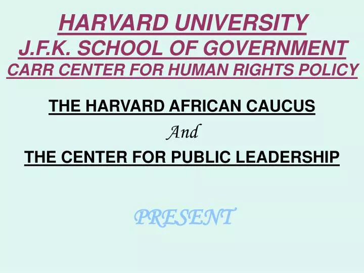 harvard university j f k school of government carr center for human rights policy