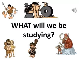 WHAT will we be studying?