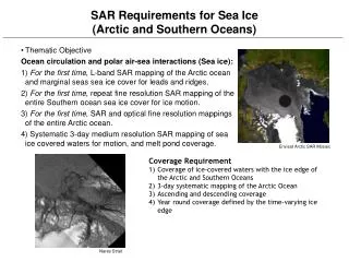 SAR Requirements for Sea Ice (Arctic and Southern Oceans)