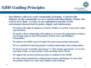 SJHS Guiding Principles