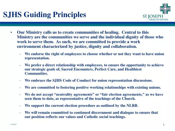 sjhs guiding principles