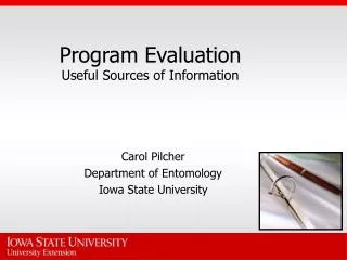 Program Evaluation Useful Sources of Information