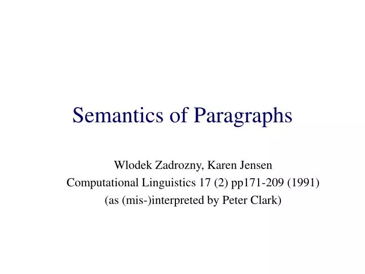 semantics of paragraphs