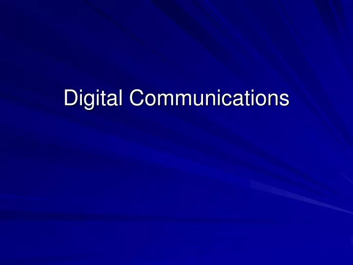 digital communications