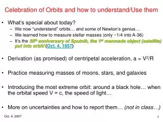 Celebration of Orbits and how to understand/Use them