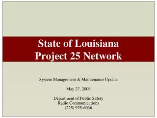 State of Louisiana Project 25 Network