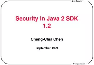 Security in Java 2 SDK 1.2