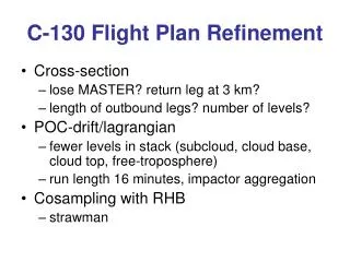 C-130 Flight Plan Refinement