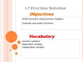 1.7 Function Notation