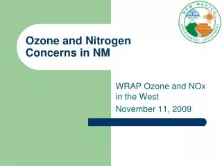 Ozone and Nitrogen Concerns in NM