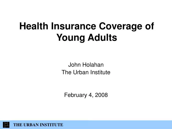 health insurance coverage of young adults