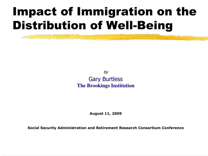 impact of immigration on the distribution of well being