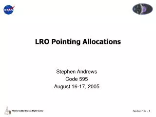 LRO Pointing Allocations