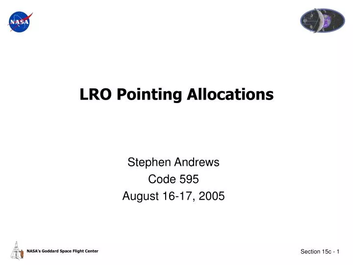 lro pointing allocations