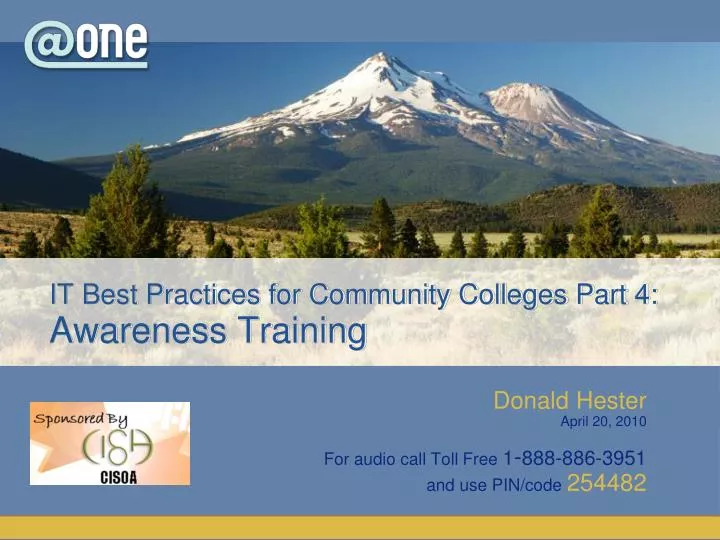 it best practices for community colleges part 4 awareness training