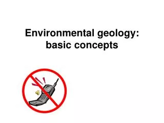 Environmental geology: basic concepts