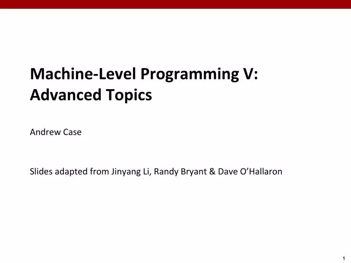 machine level programming v advanced topics andrew case