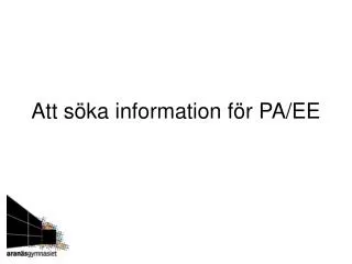att s ka information f r pa ee