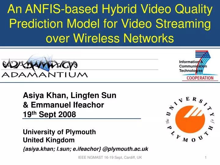 an anfis based hybrid video quality prediction model for video streaming over wireless networks