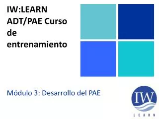 iw learn adt pae curso de entrenamiento