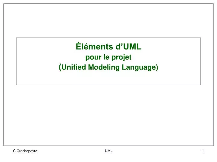 l ments d uml pour le projet unified modeling language