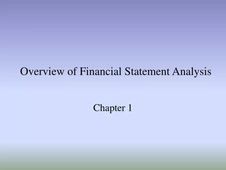 overview of financial statement analysis