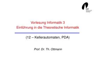 vorlesung informatik 3 einf hrung in die theoretische informatik 12 kellerautomaten pda