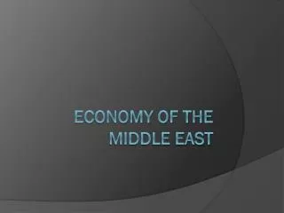 Economy of the Middle East