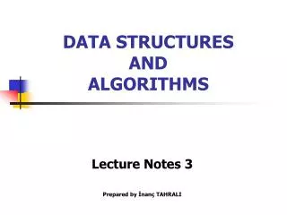 DATA STRUCTURES AND ALGORITHMS