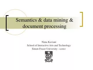 Semantics &amp; data mining &amp; document processing